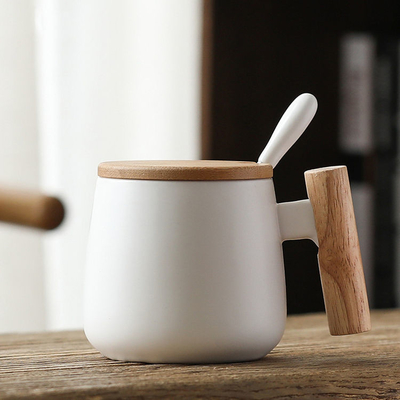 Cốc Cà Phê Cách Nhiệt Bắc Âu Tùy Chỉnh Mờ Màu Trắng Đen 13oz
