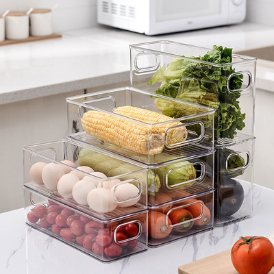 Rõ ràng Tủ lạnh tổ chức Thùng nhựa mỏng có thể xếp chồng lên nhau