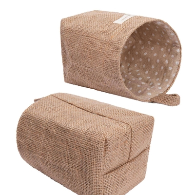 4 Gói Túi Lưu Trữ Treo Tường Vải Lanh Cotton Giỏ Đựng Đồ Gia Đình Có Thể Gập Lại