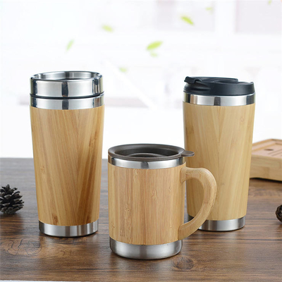 Cốc cà phê tre du lịch Bpa Free 450ml có nắp khóa trượt