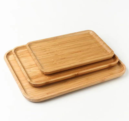 Khay hình chữ nhật bằng tre có thể tái tạo, Thiết kế đĩa thức ăn bằng gỗ tự nhiên