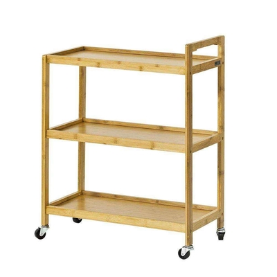 Kệ / Giá đỡ nhà bếp bằng tre 3 tầng 58,1x30,2x76,4cm Có bánh xe