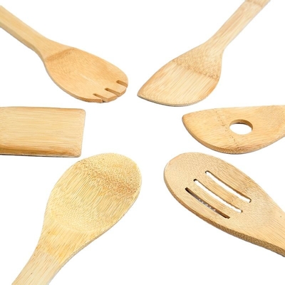 6 miếng Bamboo dụng cụ bếp thiết lập gỗ Spatula muỗng để nấu ăn