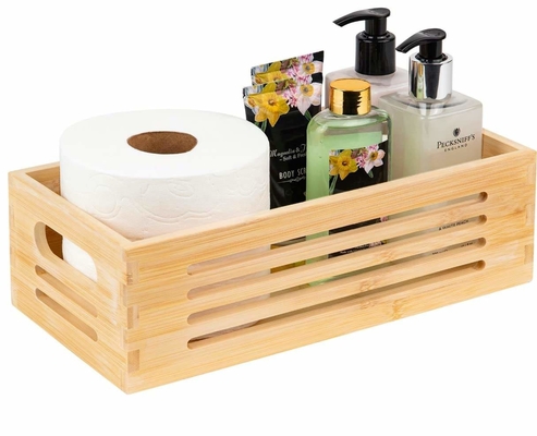 12x6x4 Inch Natural bamboo Wood Storage Box Crates gỗ để lưu trữ trang trí