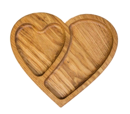 Bamboo hình trái tim phục vụ đĩa hạt mỡ gỗ trái cây Thẻ thân thiện với môi trường