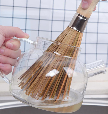 Chà 11.8 inch Chà rửa bát đĩa tre Bàn chải Nhà hàng Dụng cụ nhà bếp
