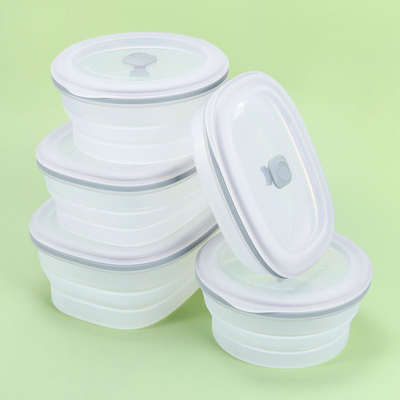 Thùng chứa silicon có thể tái sử dụng Bát gấp Bpa Free Kitchen Có thể gập lại