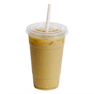 Cốc cà phê nhựa 12oz có thể tái chế bằng rơm