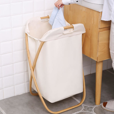 Đồ gia dụng cần thiết Oem Giỏ đựng đồ giặt bằng tre Khung chữ X có thể gập lại