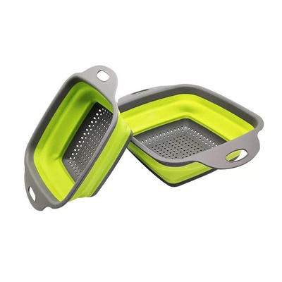 Rây đựng thực phẩm 24,5x18,5cm Giỏ đựng đồ bằng silicon Dụng cụ nhà bếp có thể gập lại