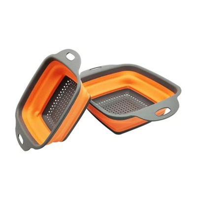 Rây đựng thực phẩm 24,5x18,5cm Giỏ đựng đồ bằng silicon Dụng cụ nhà bếp có thể gập lại