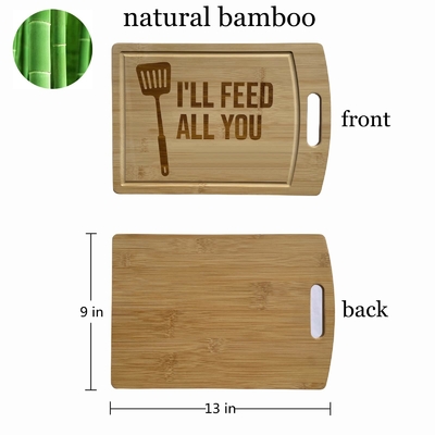 Thớt tre không độc hại 28x20cm được cá nhân hóa Treo có bồn rửa