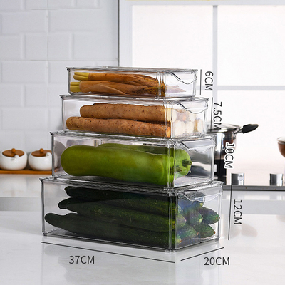 Tủ đông PET Bảo quản thực phẩm Hộp bảo quản bằng nhựa có thể xếp chồng lên nhau 30 * 30 * 14cm