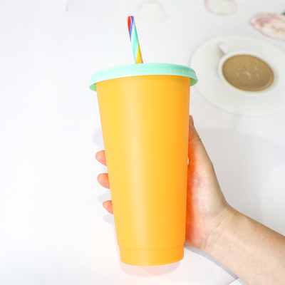 16oz 24oz Ly Uống Nước Bằng Nhựa Có Thể Tái Sử Dụng Thay Đổi Màu 10 * 6 * 19cm